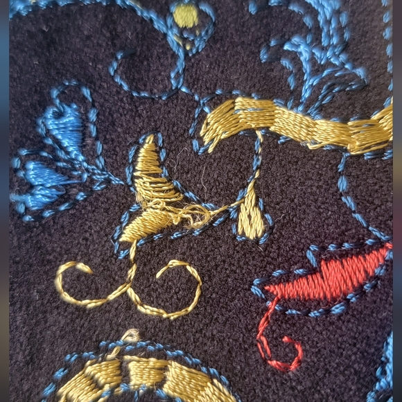 Johnny Was S Black Embroidered Dress Floral Colorful Embroidery - Picture 2 of 7